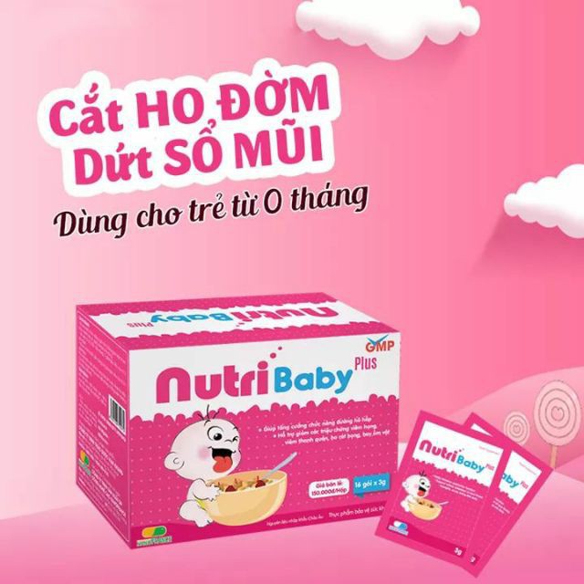 Nutri Baby Plus - hỗ trợ tăng cường sức đề kháng, nâng cao thể trạng cho trẻ, giảm các triệu chứng viêm họng, thanh quản