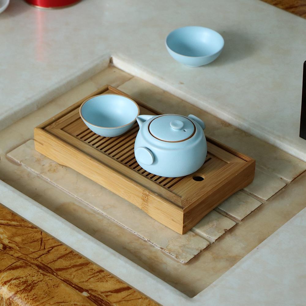 [huite]Tasteful Bamboo Chinese Gongfu Tea Table Serving Tray Box Reservoir &amp; Drainage Type for Teahouse Home Office