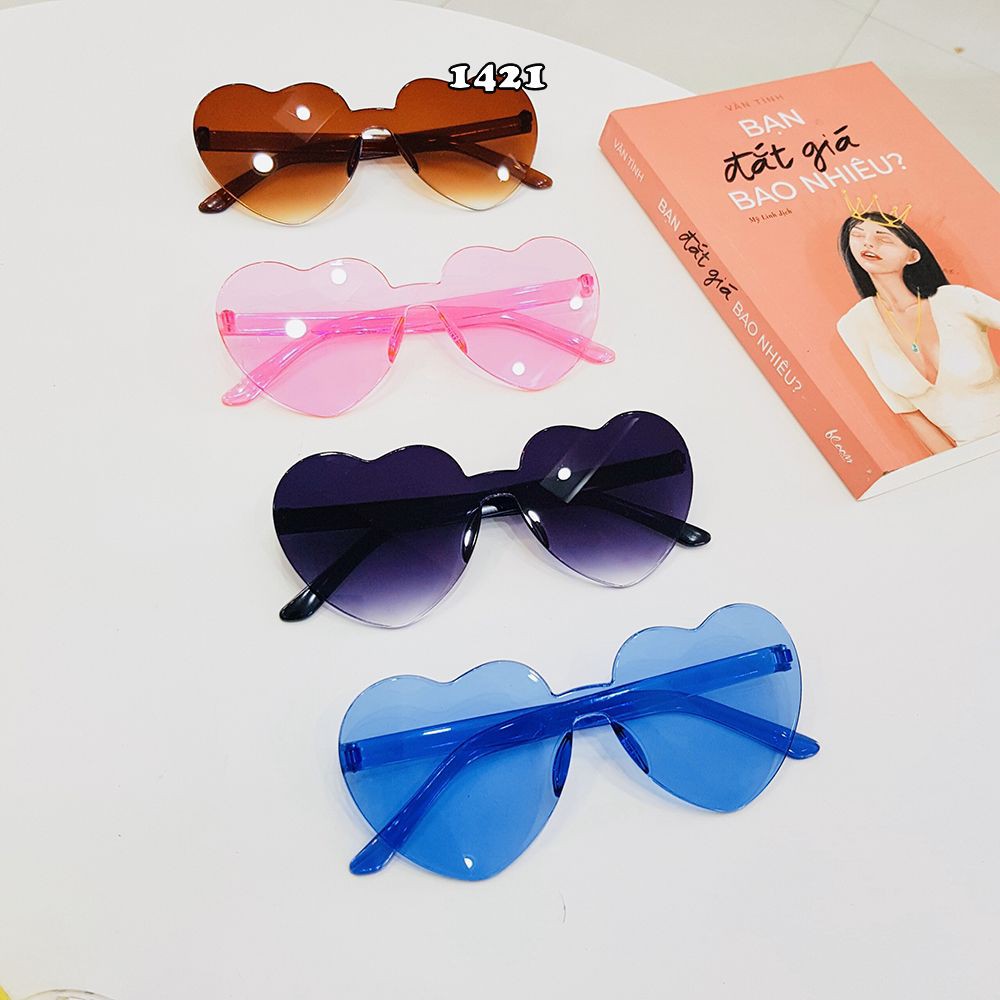 Kính mát nữ thời trang cao cấp gọng trái tim 💖FREESHIP💖 mắt kính râm nam nữ sành điệu giá rẻ Ah1421 | BigBuy360 - bigbuy360.vn