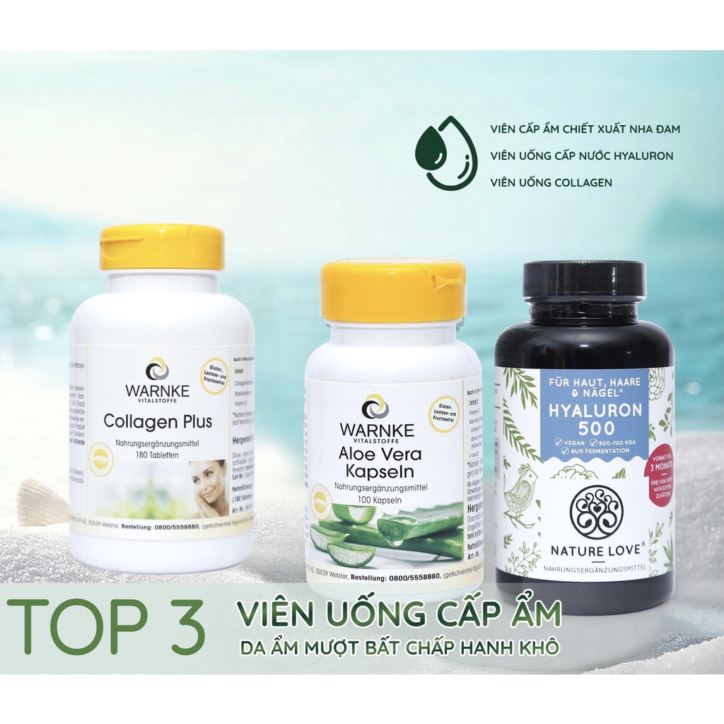 Cấp ẩm tăng sức đàn hồi, làm sáng da với chiết xuất Nha Đam Cô đặc - ALOE VERA KAPSELN WARNKE
