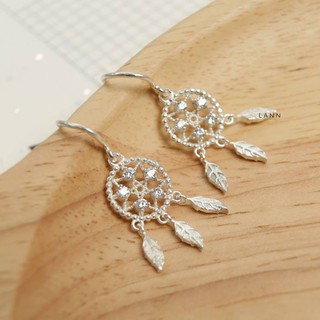 Khuyên Dreamcatcher đính đá BẠC S925 LANN E193