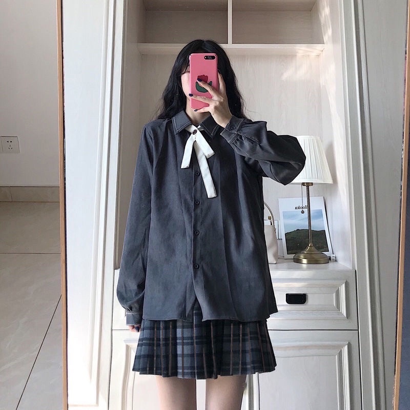 Set váy áo gile dành cho nữ phong cách vintage hàn quốc 41