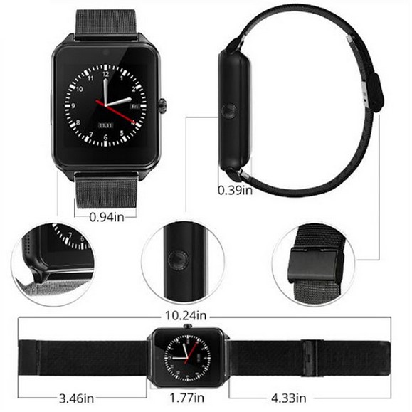 Đồng Hồ Thông Minh Smartwatch Z60 Màn Hình Cảm Ứng, Dây Kim Loại, Lắp Sim Nghe Gọi 2 Chiều Thời Trang