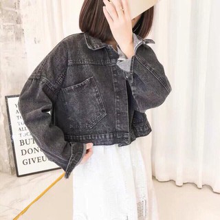 🍁Áo Khoác Jean Lửng Đan Dây MS02