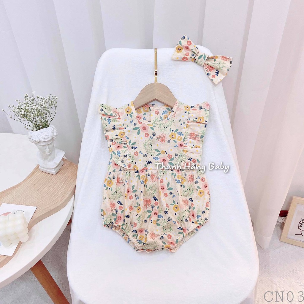 Body Chip, Body Bé Gái, Bodysuit Cho Bé Kèm Turban Thanh Hằng Baby Từ 5 Đến 13 Kg