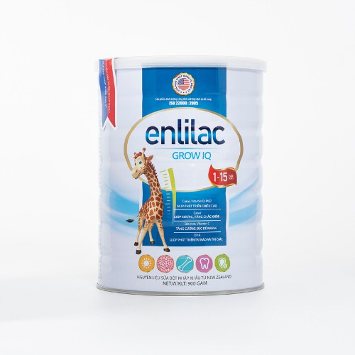Sữa bột cho bé Enlilac Grow IQ  - Hộp 400-900gam , dinh dưỡng giúp tăng chiều cao và phát triển trí não ở trẻ nhỏ