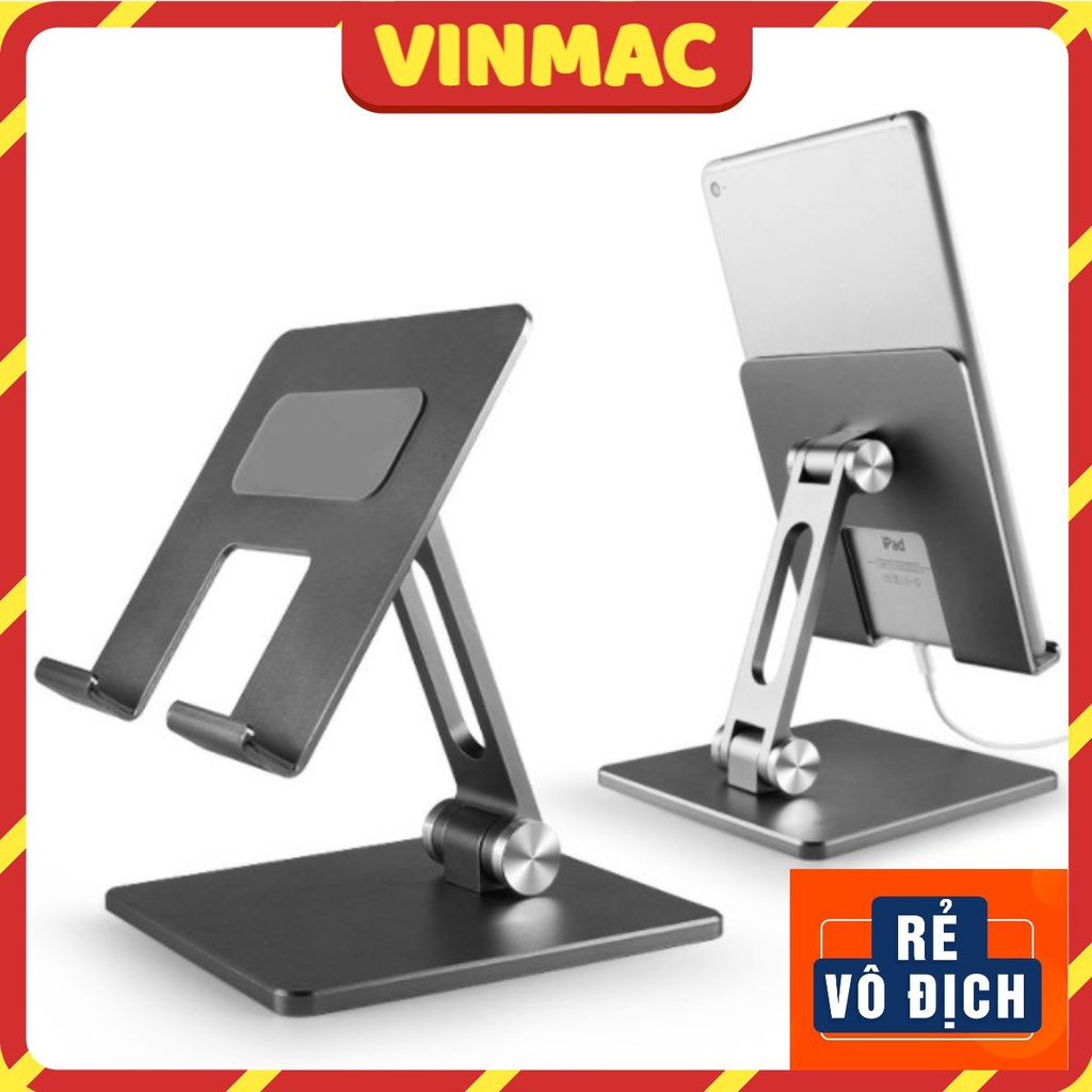 Giá Đỡ Để iPad, Máy Tính Bảng Tablet Nhôm Gấp Gọn Tản Nhiệt Cao Cấp Cho Điện Thoại iPhone Để Bàn Chỉnh Độ Cao Góc Nghiên