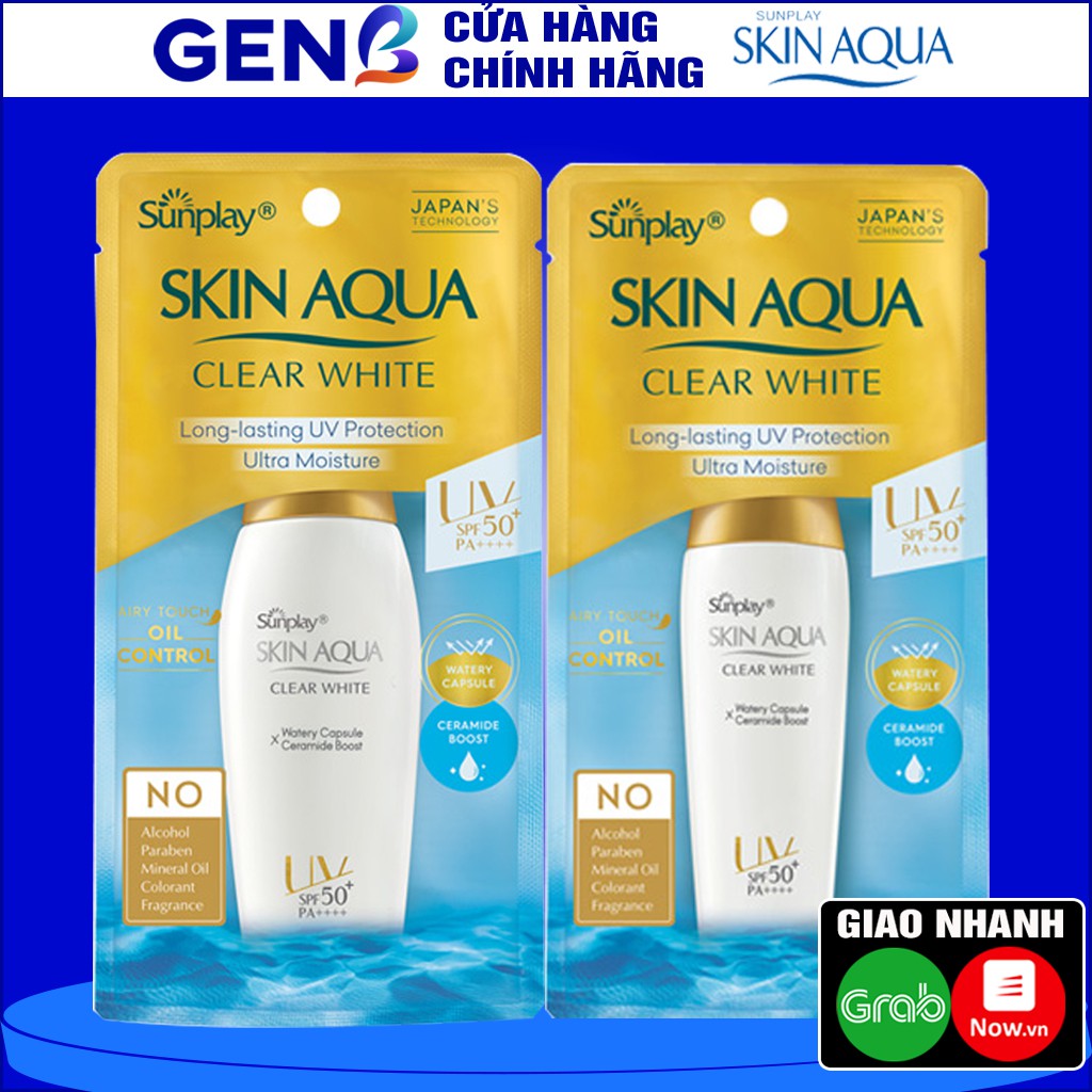 [CHÍNH HÃNG] Kem Chống Nắng Skin Aqua Dưỡng Da Trắng Mịn ( Nắp Vàng)- Sunplay Skin Aqua Clear White SPF50 - Mỹ Phẩm GenB | BigBuy360 - bigbuy360.vn