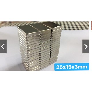 Combo 20 viên Nam châm đất hiếm 25x15x3mm