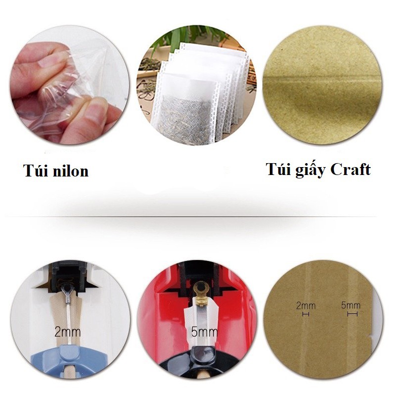 Máy hàn miệng túi đa năng 300x5mm - Hàn túi zip, túi giấy craft, túi nilon PP/PE - Bảo hành 3 tháng