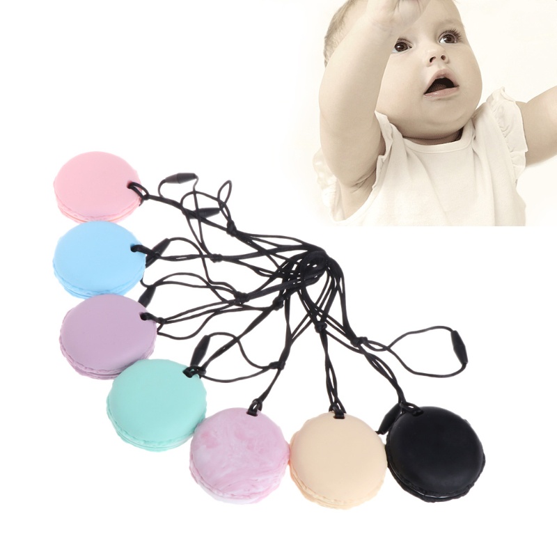 Haha Đồ Chơi Gặm Nướu Hình Bánh Macaroon Tròn Bằng Silicone Cấp Thực Phẩm Cho Bé