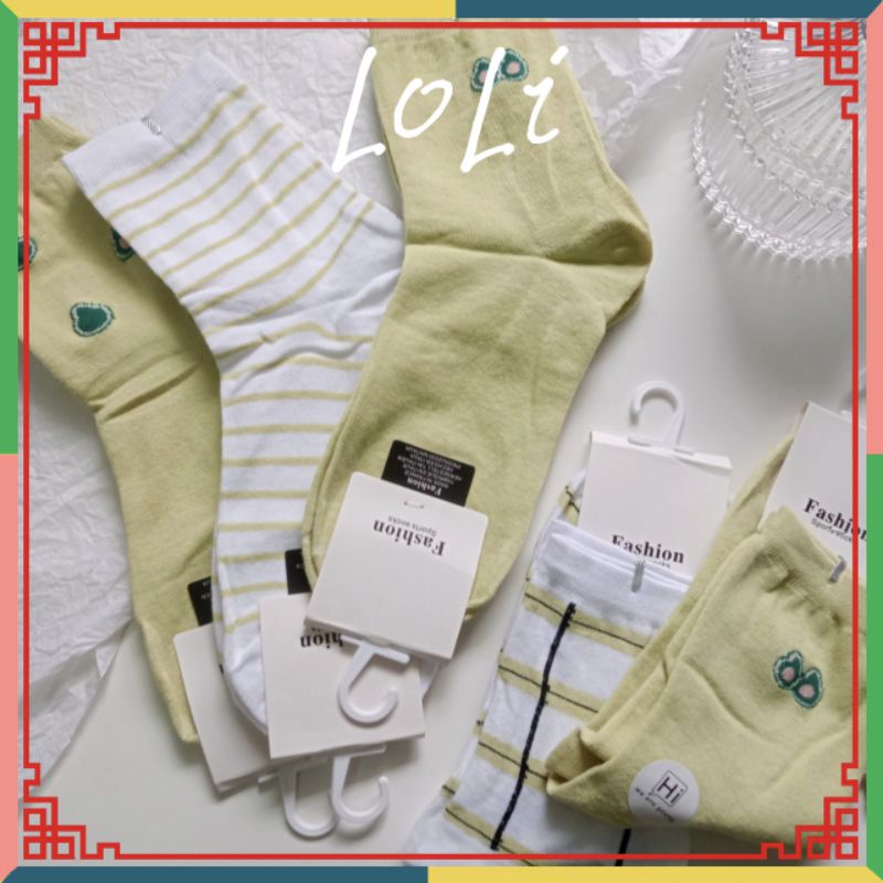 Tất Vớ Nữ Cổ Cao In Hình Dễ Thương Phong Cách Hàn Quốc Cho Nữ (TN014)