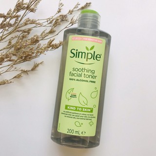 Nước hoa hồng Simple Toner làm dịu và cân bằng độ ẩm cho da - lành tính không chứa cồn 200ml
