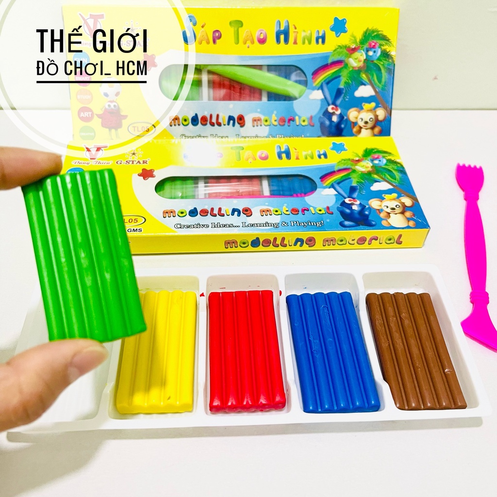 Đất nặn, hộp đồ chơi đất sét G-Star , 5 màu (D-05), (1 hộp)