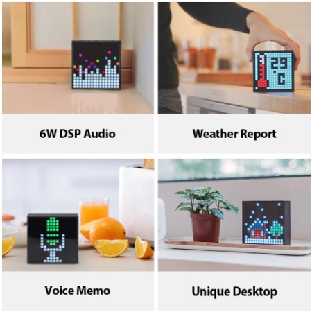 Divoom Timebox-Evo Loa bluetooth thông minh, màn hình pixel LED 256 Full RGB, đồng hồ báo thức, ghi âm