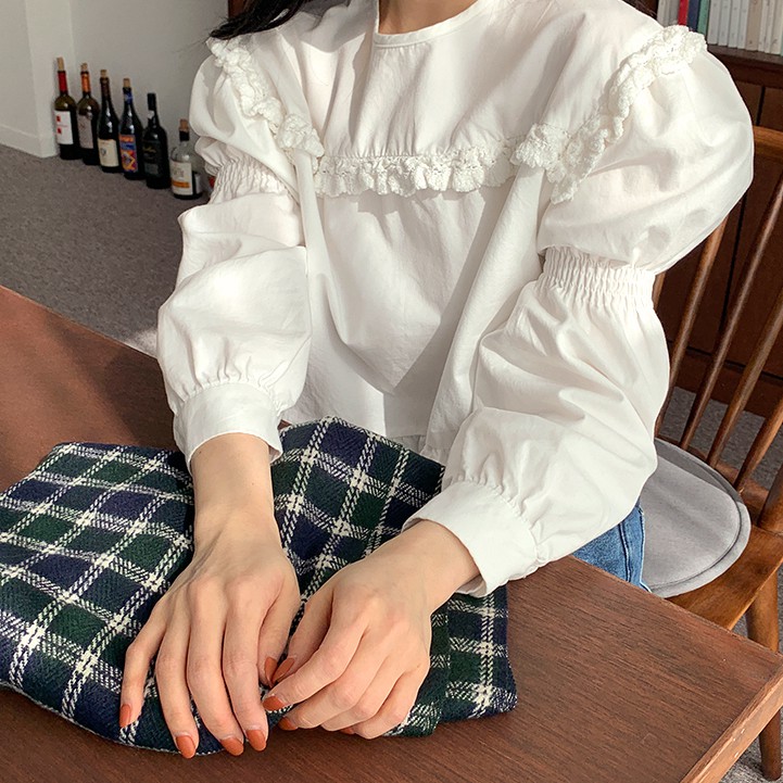 Áo Thun Tay Dài Cổ Tròn Dáng Rộng 39305