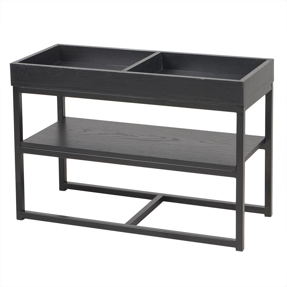 HomeBase FURDINI Bàn cà phê/sofa CENTELLA bằng thép và gỗ MDF W73XD30XH50CM màu đen