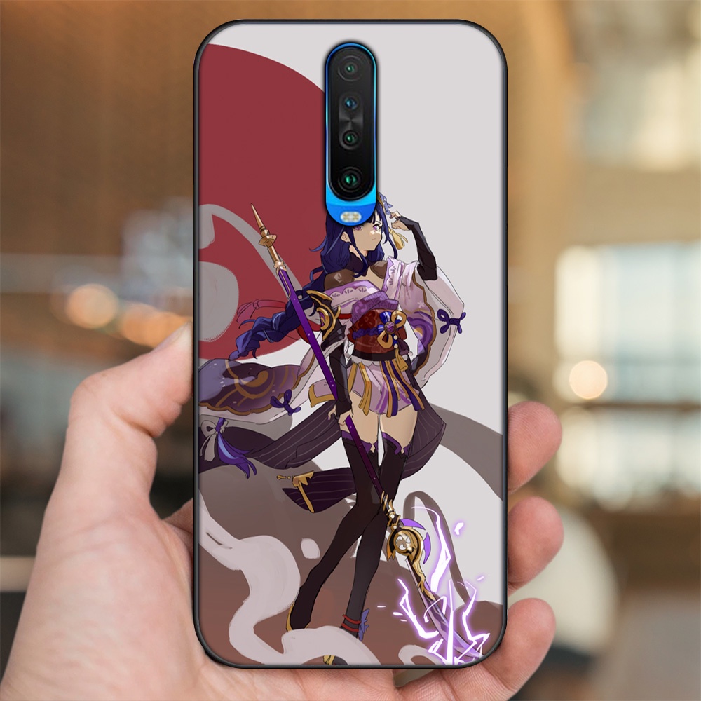 Ốp lưng Xiaomi K30 viền đen in hình Raiden Shogun Genshin Impact