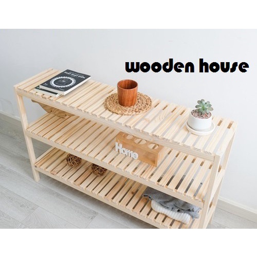 KỆ GIÀY DÉP GỖ THỖNG 3 TẦNG - SIZE 80 CM - 3T80