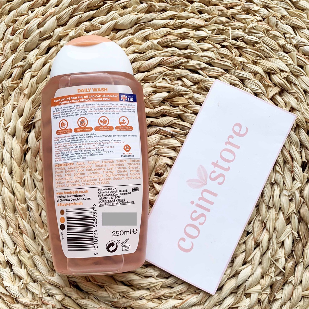 Dung Dịch Vệ Sinh Phụ Nữ Cao Cấp Femfresh Daily Intimate Wash 250ml Cosin Store