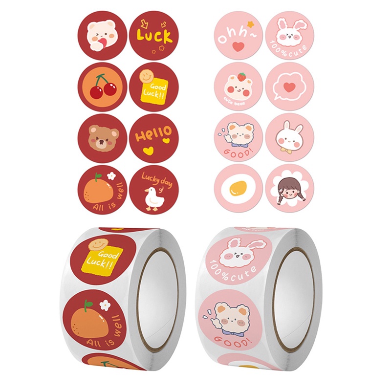 Cuộn 500 Miếng Dán Hình Động Vật Dễ Thương Dùng Để Trang Trí