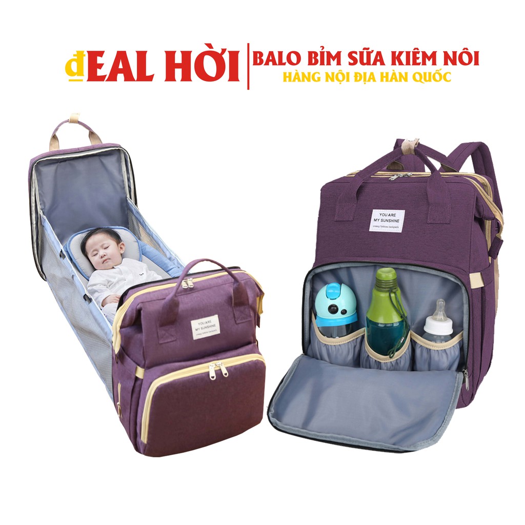 [SHOPEE TRỢ GIÁ] Túi Balo Bỉm Sữa Kiêm Nôi Di Động Cho Bé (Tới 09 Tháng Tuổi)