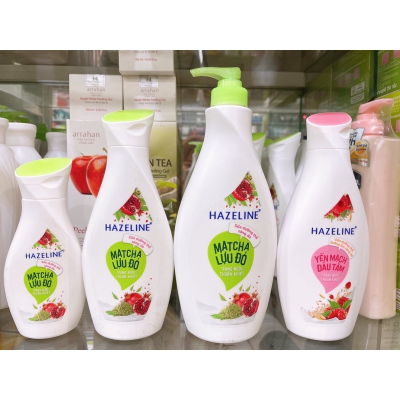 Sữa dưỡng thể dưỡng ẩm Hazeline Matcha lựu đỏ & Yến mạch dâu tằm