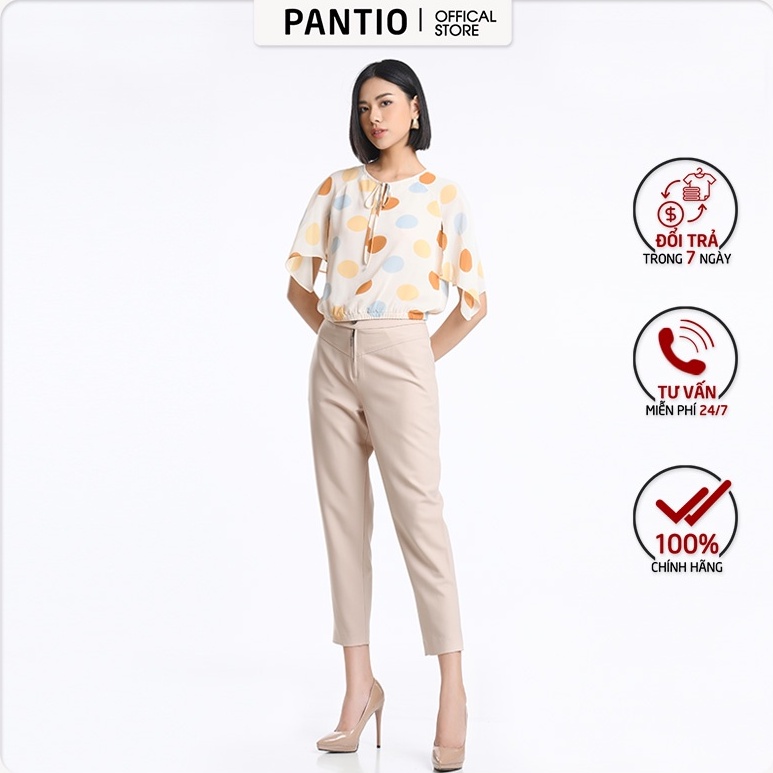 Áo sơ mi họa tiết chấm bi thiết kế tay áo đặc biệt dáng boom FAS52395- PANTIO