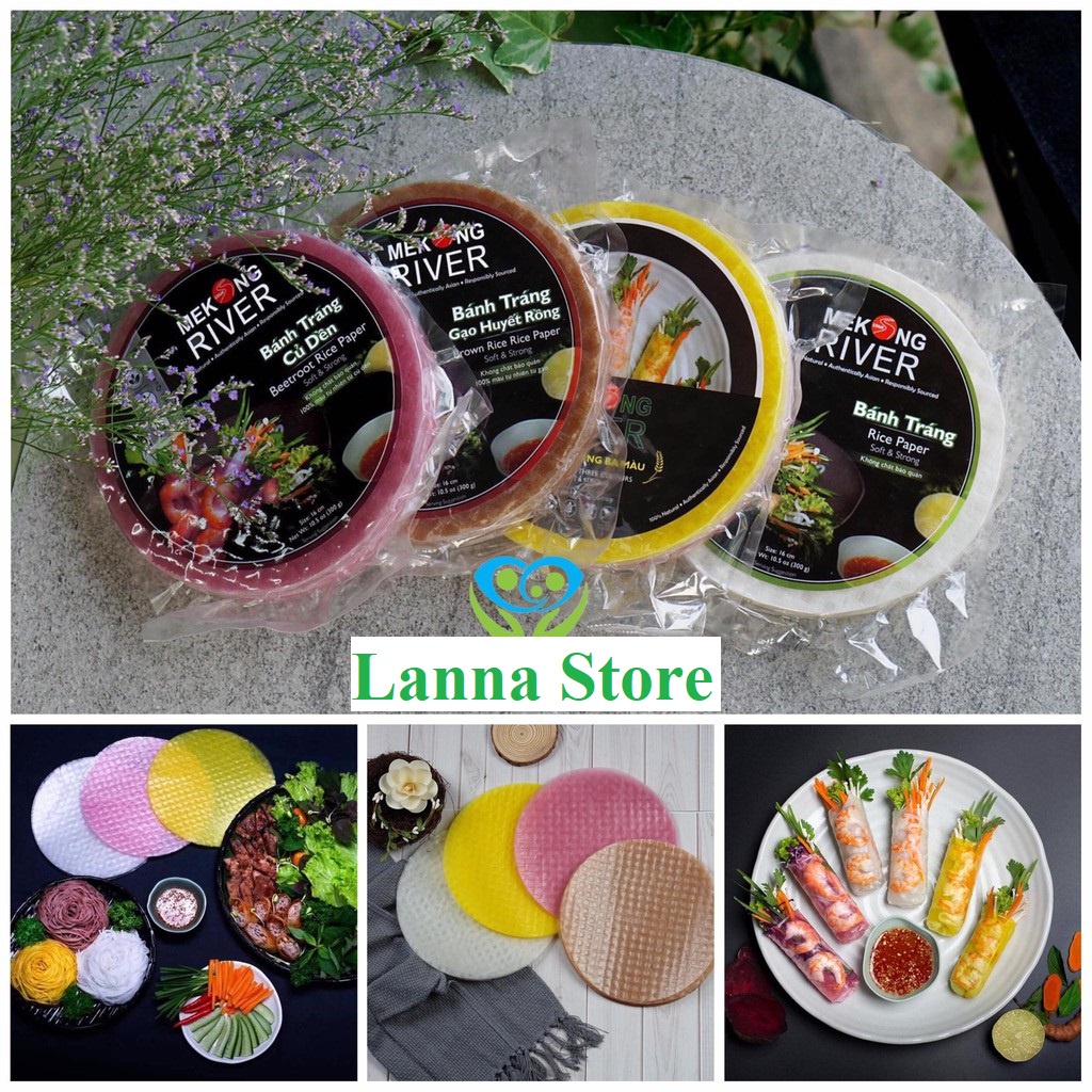 Bánh tráng gạo lứt và bánh tráng cuốn rau củ ăn kiêng / giảm cân / Eat clean Mekong River 300gr