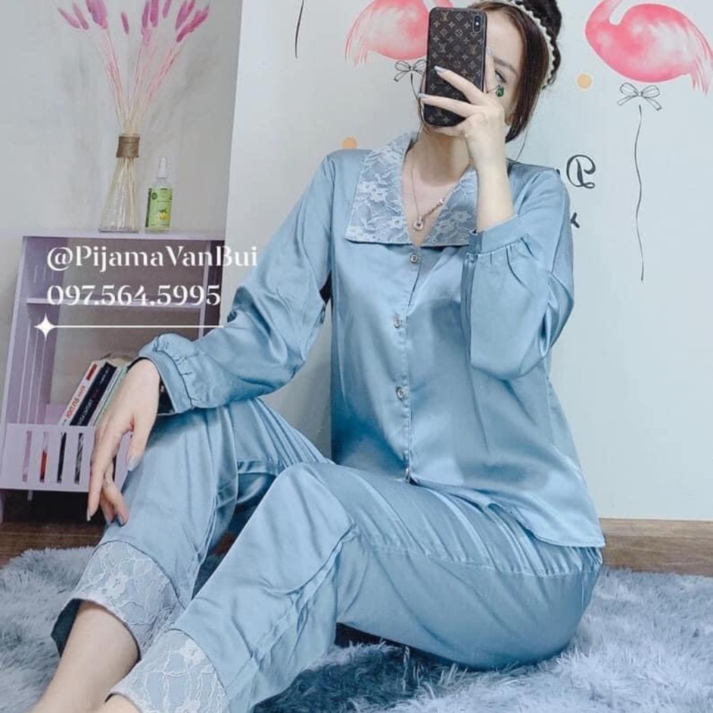 Đồ ngủ pijama lụa, đồ mặc nhà tay cộc chất lụa latin cao cấp, mềm mịn H&T | BigBuy360 - bigbuy360.vn