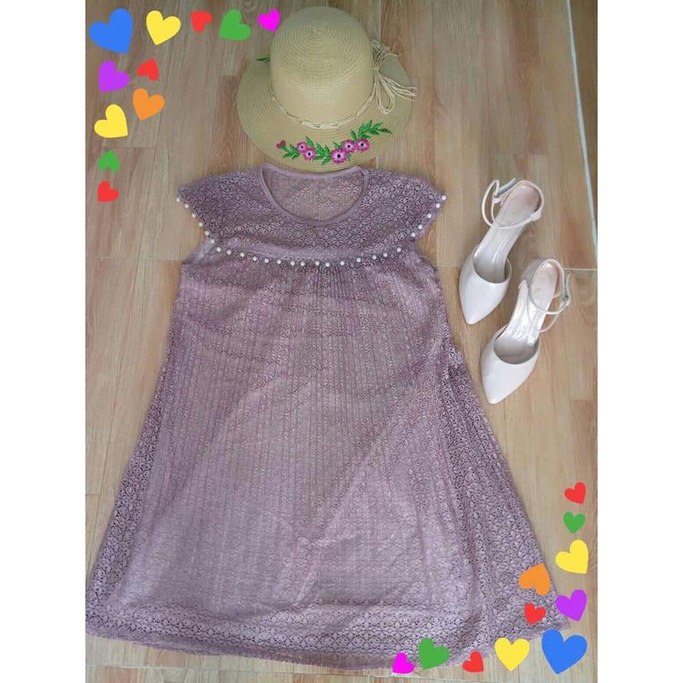 (Tặng son xịn) khi mua đầm ren suông đính cườm Zara vô cùng xinh xắn hàng thiết kế cao cấp ko đụng hàng