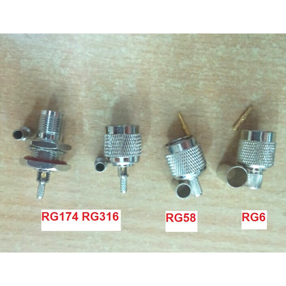Jack TNC RP-TNC cao tần dùng cho cáp RG174 RG316 RG58 RG142 RG59 RG6