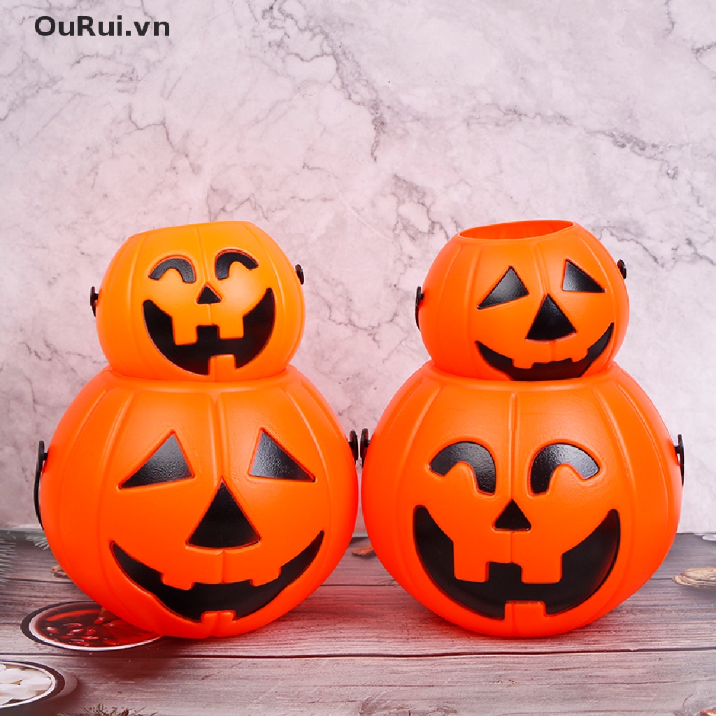 Hộp Đựng Kẹo Bằng Nhựa Hình Bí Ngô Trang Trí Halloween