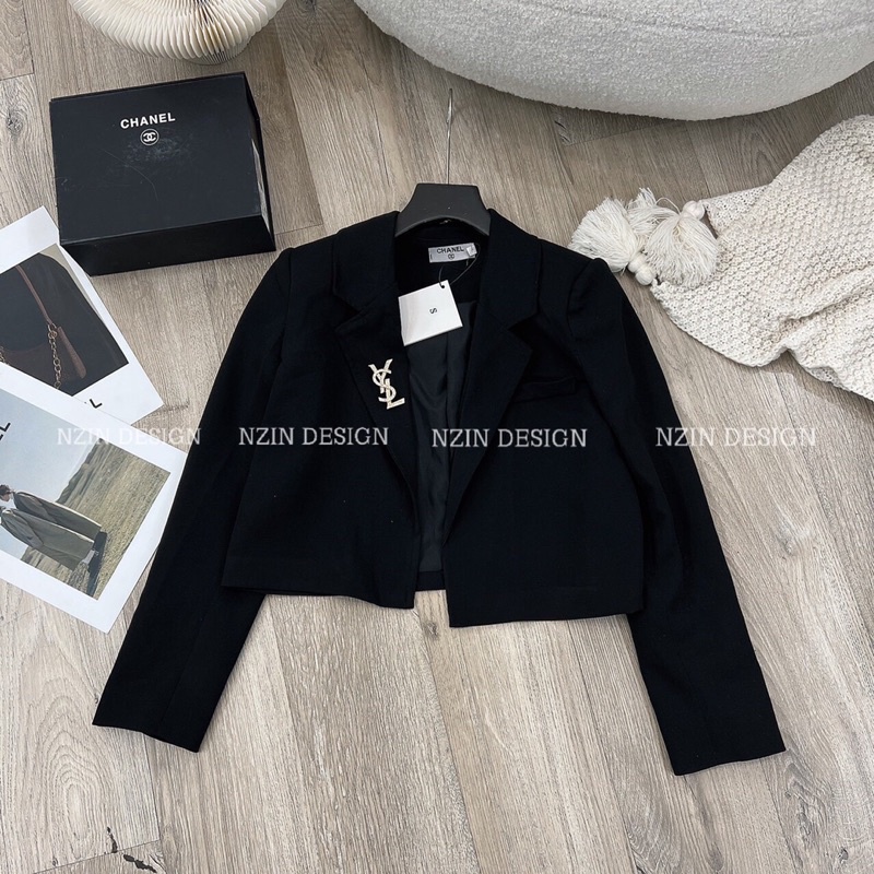 Áo Vest YSL Dáng Croptop Hàng 2 Lớp Chuẩn Nhà N.G.N