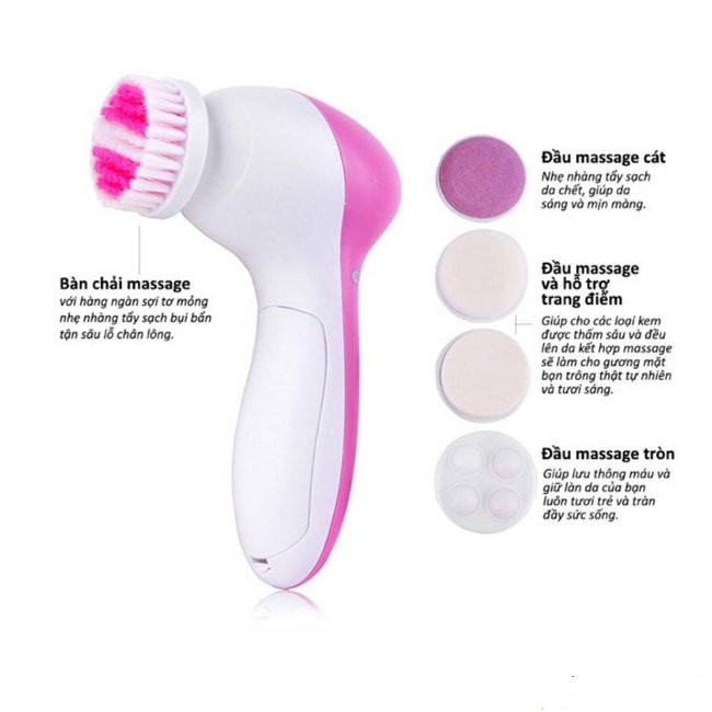 Máy massager 5in1 nhỏ - máy rửa mặt đa năng - dụng cụ chăm sóc da mặt