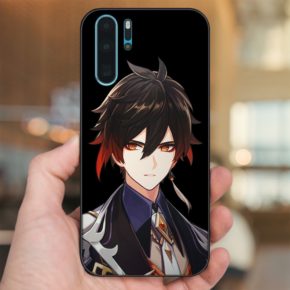 Ốp lưng Huawei P30 Pro viền đen in hình Zhongli Genshin Impact