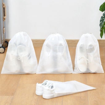 Túi dây rút màu trắng vải không dệt size to đựng giày, quần áo du lịch tiện ích  C243