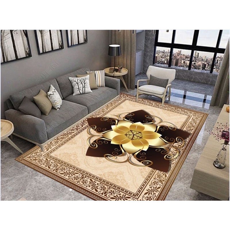 ☘️ Thảm trải sàn Bali 5D mẫu hoàng gia hoa gấm cap cấp - tham trai san kt 1m6x2m3 và 2mx3m
