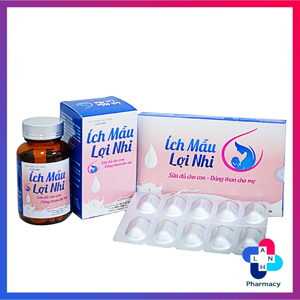 ÍCH MẪU LỢI NHI (Lọ 60 viên) - Hỗ trợ tăng số lượng và chất lượng sữa cho mẹ.