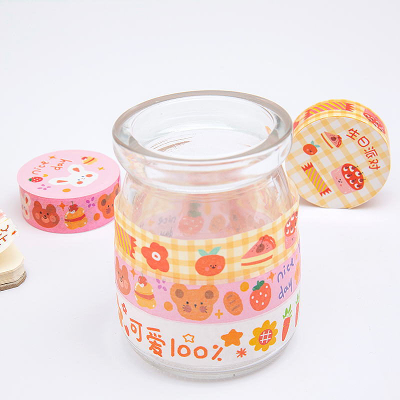 Cuộn băng dán washi dễ thương trang trí sổ nhật ký/sổ lưu niệm diy