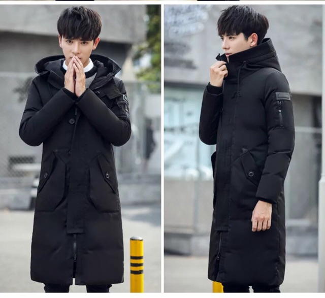 Áo phao dáng dài cho nam hàng QCCC loại mũ ko lông | BigBuy360 - bigbuy360.vn