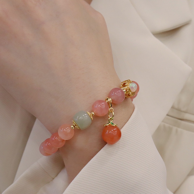 [Hàng Mới] Vòng Đeo Tay Mặt Đá Muối Biển Mã Não Ngọt Ngào Cho Nữ