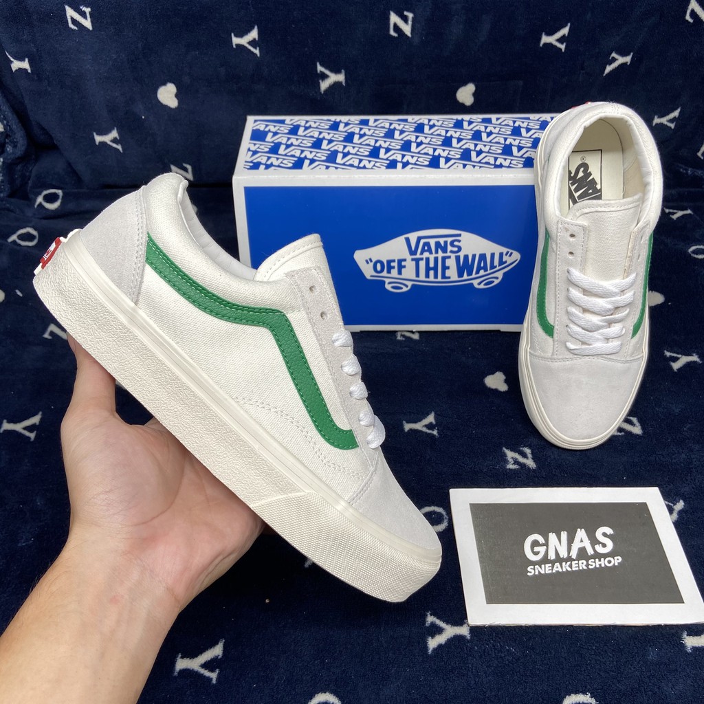 Giày thể thao nam nữ trắng đẹp giá rẻ - màu trắng xanh lá