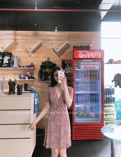 Đầm hoa nhí cổ V 3 màu - đầm vintage | BigBuy360 - bigbuy360.vn