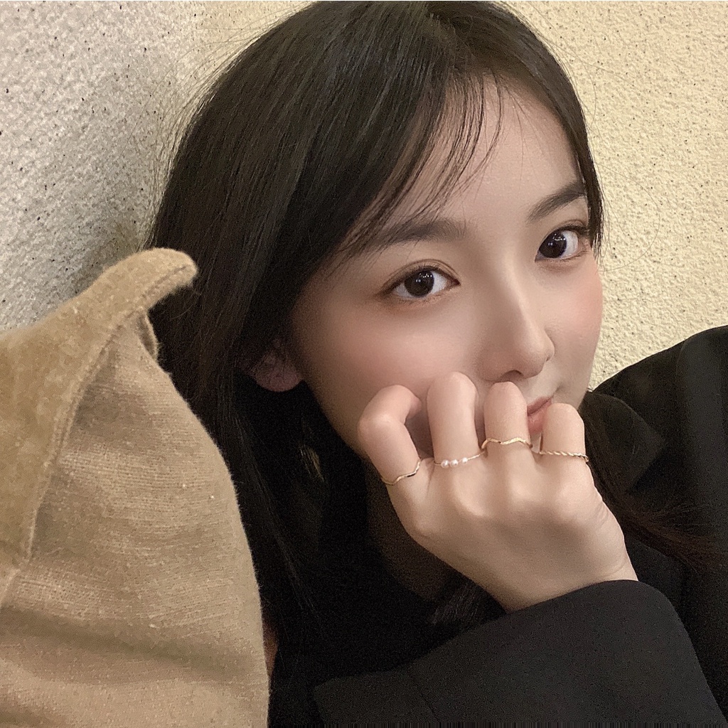 Bộ nhẫn mạ vàng đính ngọc trai nhân tạo phong cách cổ điển