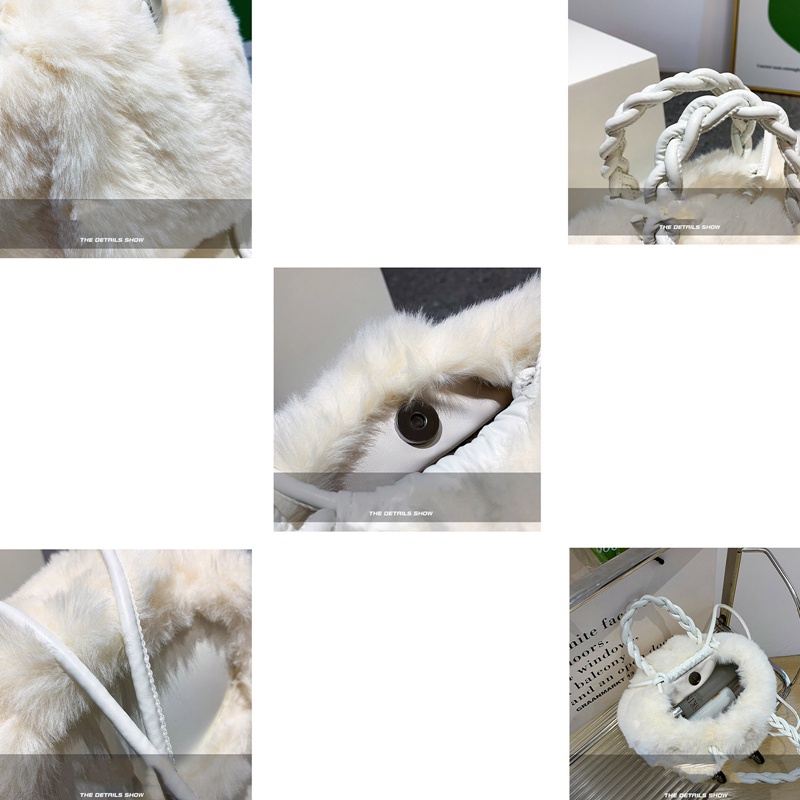 Túi Xách Tay / Đeo Vai Phủ Lông Mềm Mại Thời Trang Thu Đông Dành Cho Nữ