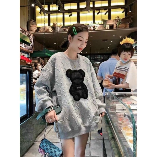 [ Hàng Chuẩn ] Áo nỉ nữ dài tay dập nổi form rộng  freesize 40kg_65kg hot hít đẹp xuất sắc ( kèm ảnh thật) | BigBuy360 - bigbuy360.vn