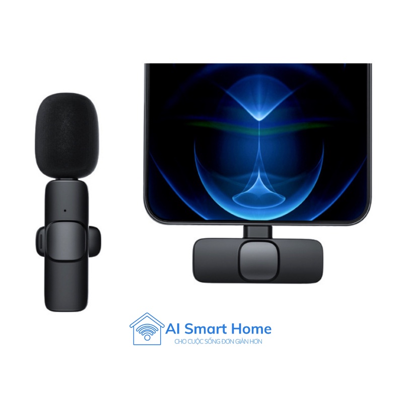 Micro Thu Âm Cài Áo Không Dây K1 Kết Nối Bluetooth Với Điện Thoại Iphone, Samsung - AI Smart Home Shop