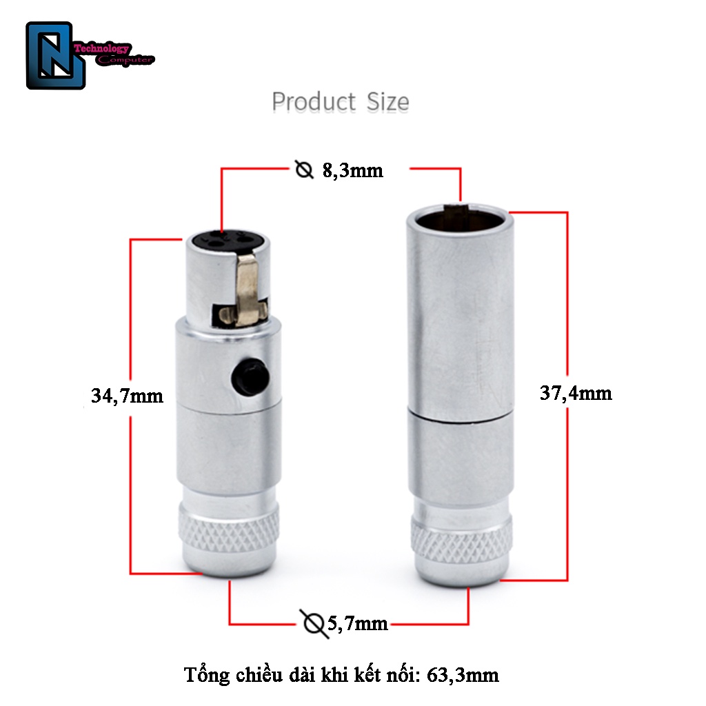Bộ Mini Xlr 4 Lõi Connecter Dạng Nhấn Gài Phong Cách Hàng Không Phù Hợp Làm Dây Custom Bàn Phím Sạc Truyền Dữ Liệu