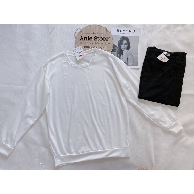 Áo Nỉ Da Cá Trơn Tay Bồng Ulzzang 🦋 Áo Thun Nữ Trơn Tay Bo Dáng Rộng 2 Màu 🦋 | BigBuy360 - bigbuy360.vn